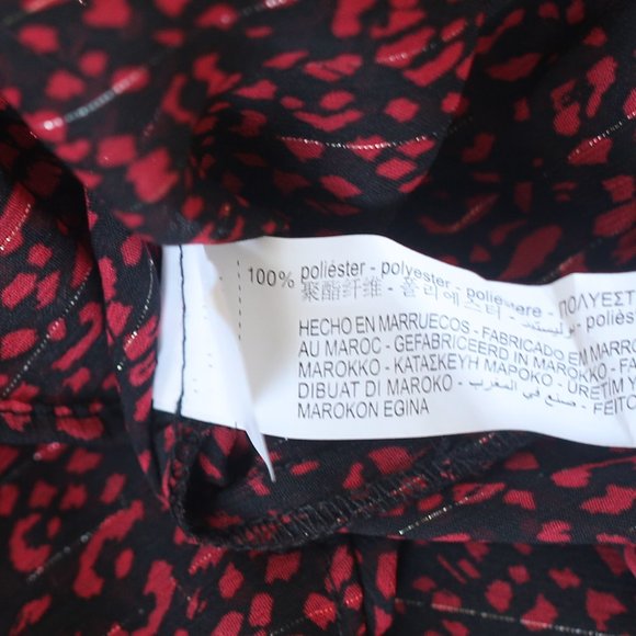 NWT Ruffled Animal Print Red Blouse. - Picture 6 of 6